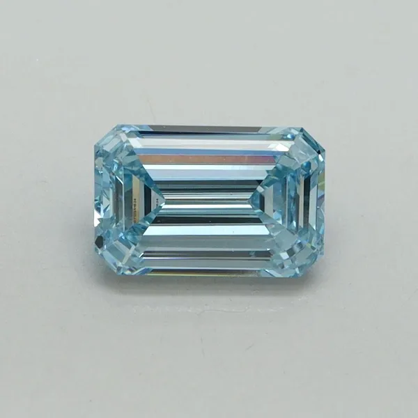 1.02ct EMERALD Fancy Vivid Blue VS2 Coloured Lab diamond