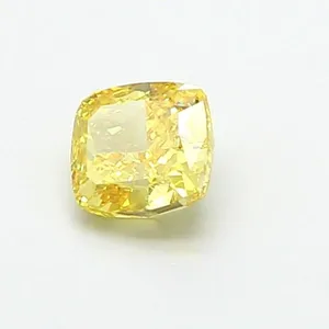 1ct CUSHION Fancy Vivid Yellow VS1 Coloured Lab diamond