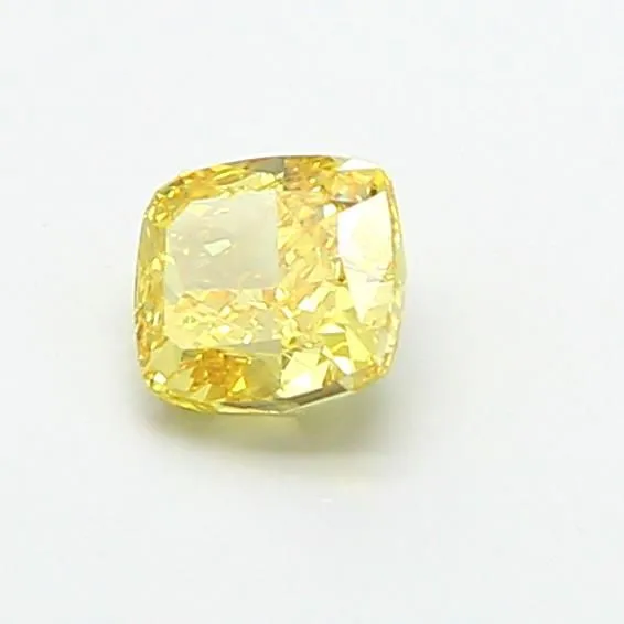 1ct CUSHION Fancy Vivid Yellow VS1 Coloured Lab diamond