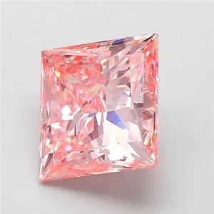 5.02ct PRINCESS Fancy Intense Pink VVS2 Coloured Lab diamond