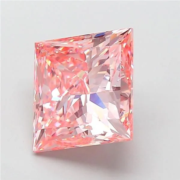 5.02ct PRINCESS Fancy Intense Pink VVS2 Coloured Lab diamond
