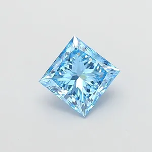 1.05ct PRINCESS Fancy Vivid Blue VS1 Coloured Lab diamond