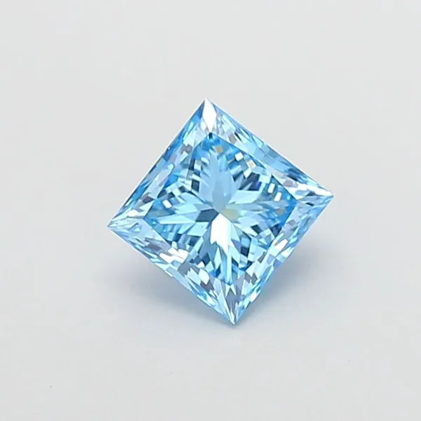 1.05ct PRINCESS Fancy Vivid Blue VS1 Coloured Lab diamond