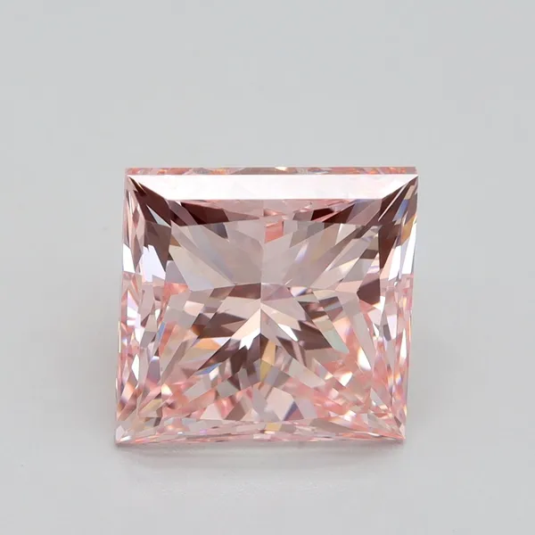 5.01ct PRINCESS Fancy Intense Pink VS1 Coloured Lab diamond