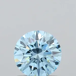 0.73ct ROUND Fancy Vivid Blue VVS2 Coloured Lab diamond