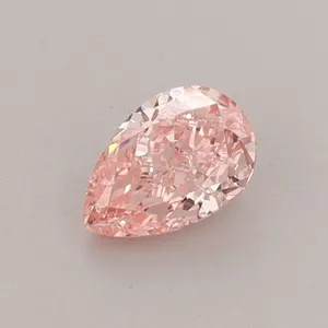 0.54ct PEAR Fancy Vivid Pink VVS2 Coloured Lab diamond