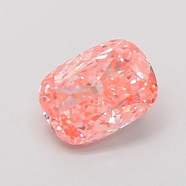 1.08ct CUSHION Fancy Vivid Pink VS1 Coloured Lab diamond