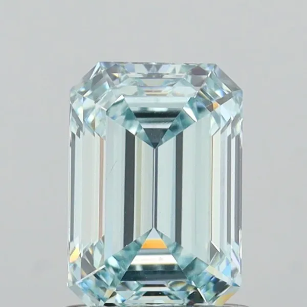 1.32ct EMERALD Fancy Intense Greenish Blue VS1 Coloured Lab diamond