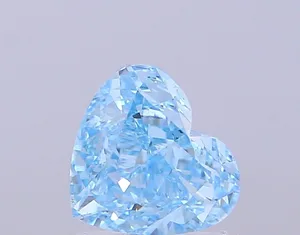 1.58ct HEART Fancy Vivid Blue VS1 Coloured Lab diamond
