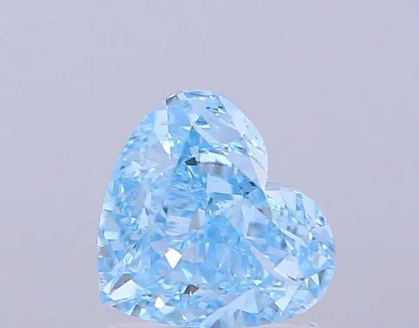 1.58ct HEART Fancy Vivid Blue VS1 Coloured Lab diamond