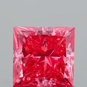 1.06ct PRINCESS Fancy Vivid Pink VS1 Coloured Lab diamond