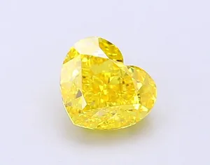 1.13ct HEART Fancy Vivid Yellow VS1 Coloured Lab diamond