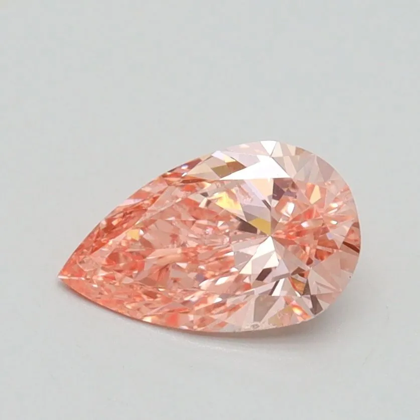 0.70ct PEAR Fancy Intense Pink SI1 Coloured Lab diamond