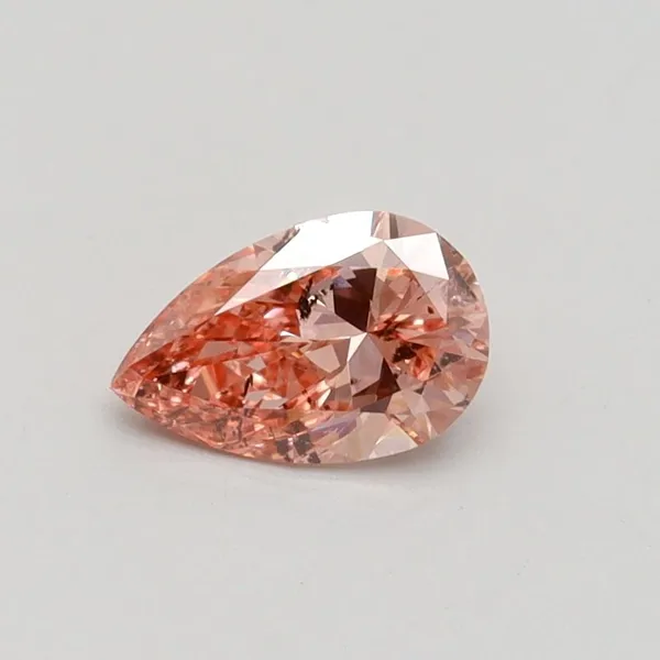 0.51ct PEAR Fancy Intense Pink SI2 Coloured Lab diamond