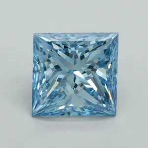 1.59ct PRINCESS Fancy Vivid Blue VS1 Coloured Lab diamond