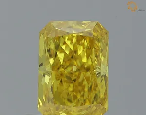 0.7ct RADIANT Fancy Vivid Yellow VVS2 Coloured Lab diamond
