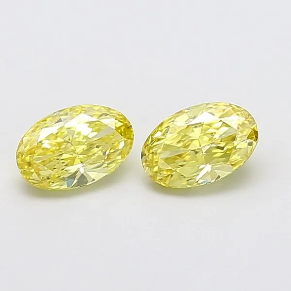 0.74ct OVAL Fancy Intense Yellow VS1 Coloured Lab diamond