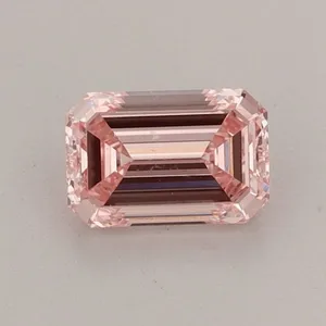 0.62ct EMERALD Fancy Intense Pink VVS2 Coloured Lab diamond