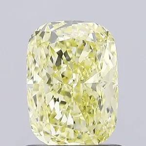 0.9ct CUSHION Fancy Yellow VS1 Coloured Lab diamond