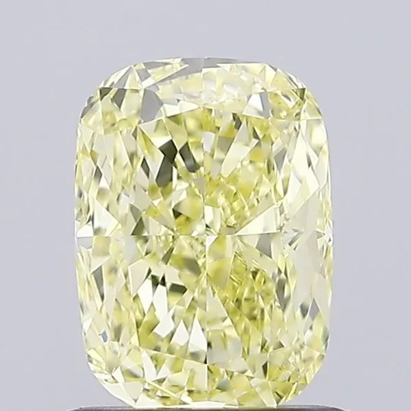 0.9ct CUSHION Fancy Yellow VS1 Coloured Lab diamond