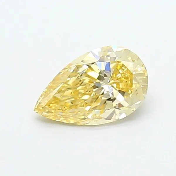 0.66ct PEAR Fancy Yellow VS2 Coloured Lab diamond
