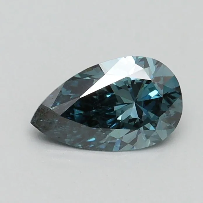 0.50ct PEAR Fancy Vivid Greenish Blue VS2 Coloured Lab diamond