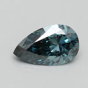 0.5ct PEAR Fancy Vivid Greenish Blue VS2 Coloured Lab diamond