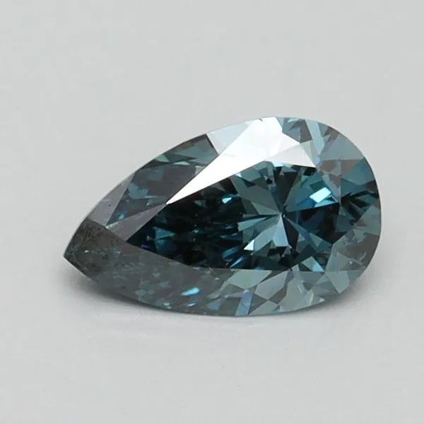 0.5ct PEAR Fancy Vivid Greenish Blue VS2 Coloured Lab diamond