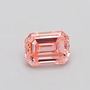 0.36ct EMERALD Fancy Intense Pink VVS2 Coloured Lab diamond