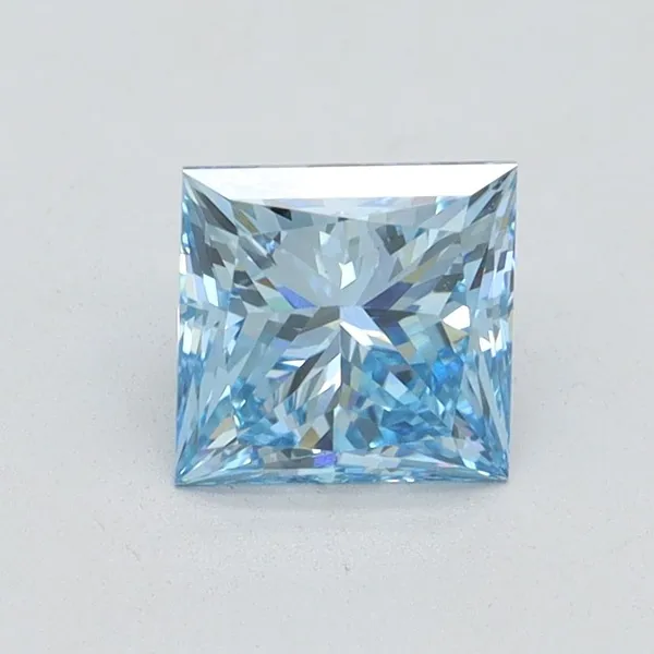 1.09ct PRINCESS Fancy Vivid Blue VS1 Coloured Lab diamond