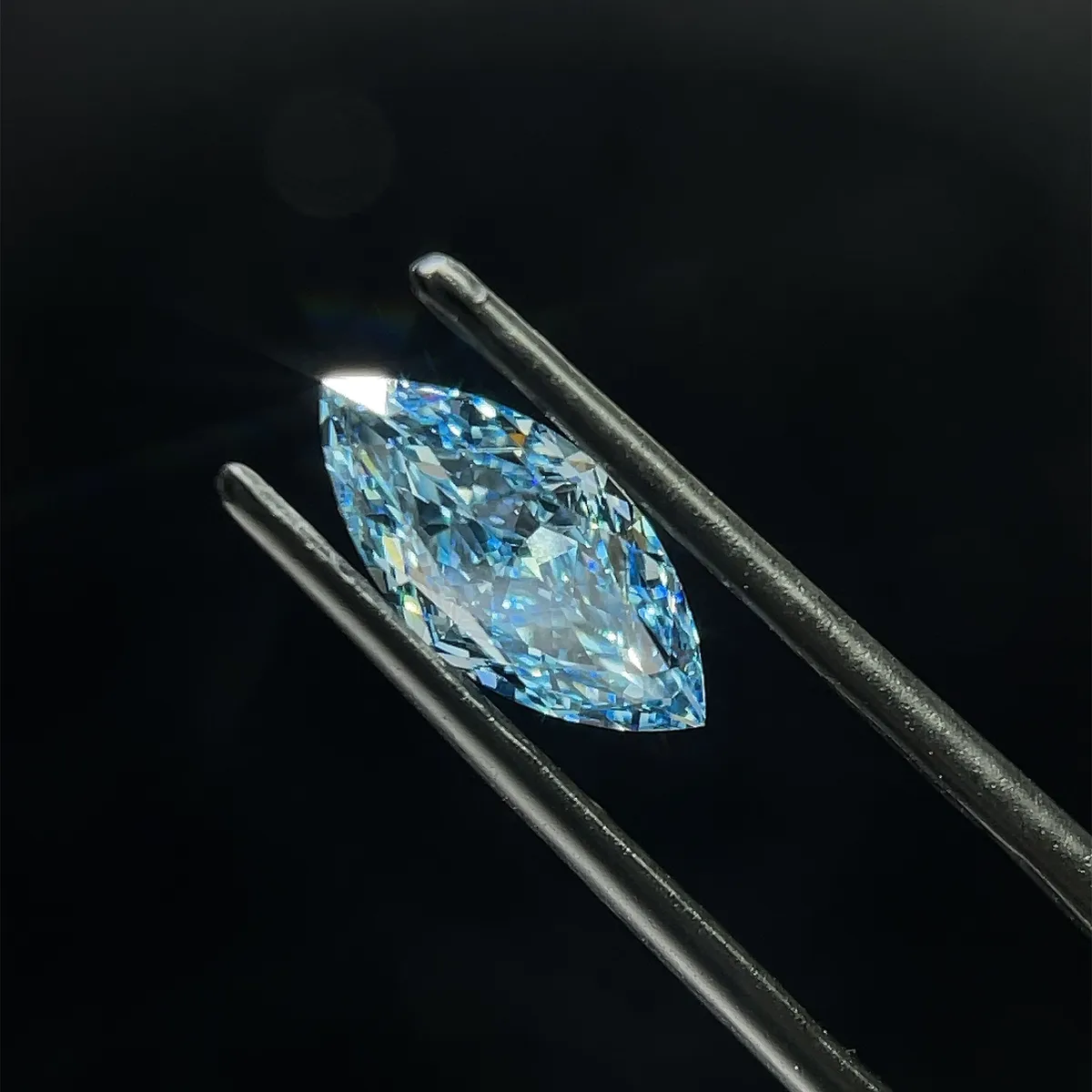 1.51ct MARQUISE Fancy Vivid Blue VS1 Coloured Lab diamond