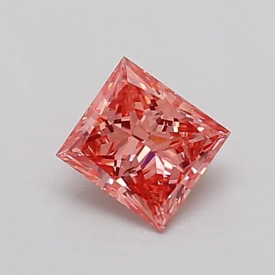 0.43ct PRINCESS Fancy Vivid Pink VS1 Coloured Lab diamond