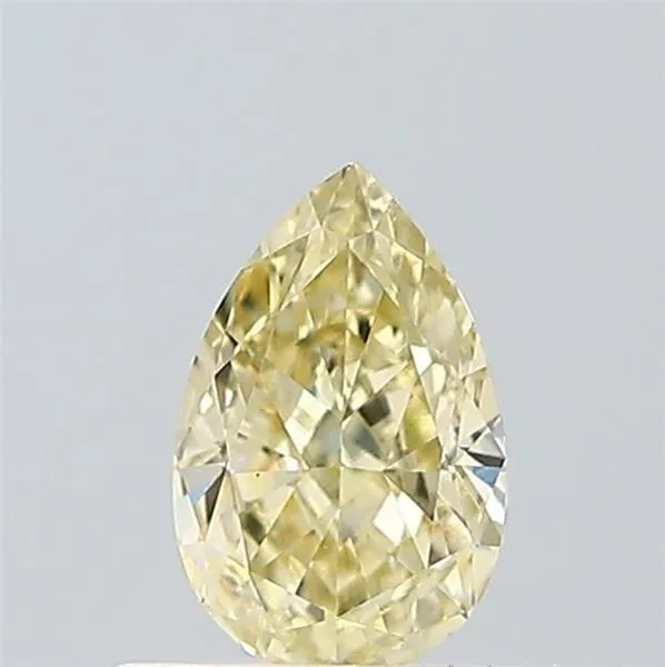 0.51ct PEAR Fancy Light Yellow VVS2 Coloured Lab diamond
