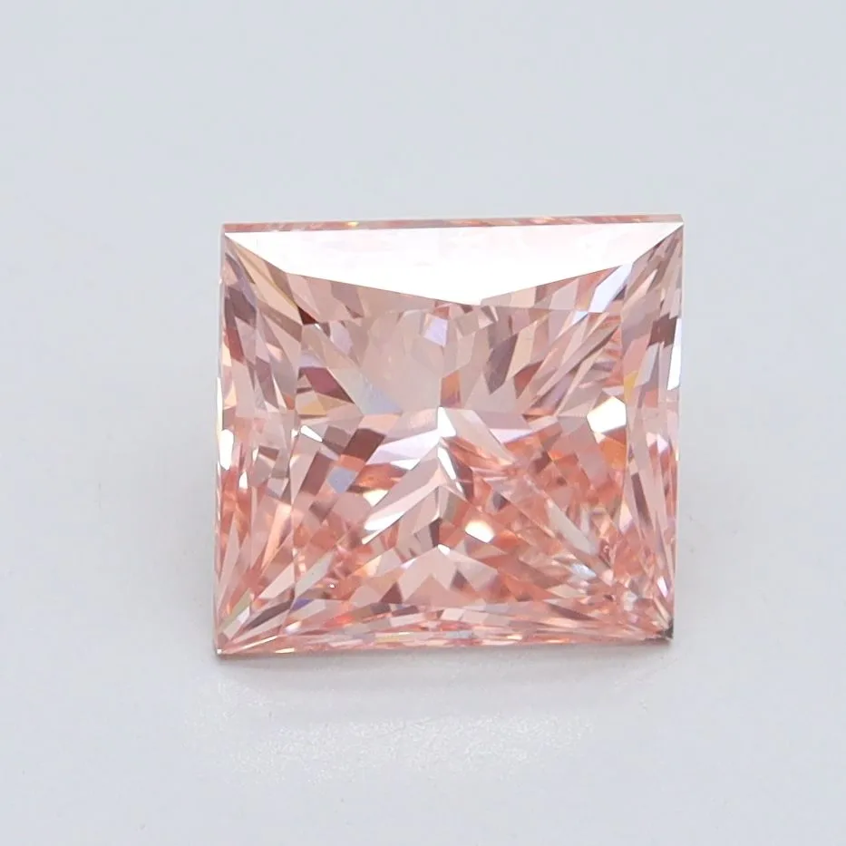 2.00ct PRINCESS Fancy Intense Pink SI1 Coloured Lab diamond