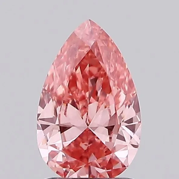 0.71ct PEAR Fancy Vivid Pink VVS2 Coloured Lab diamond