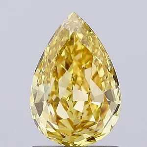 0.93ct PEAR Fancy Intense Yellow VS1 Coloured Lab diamond