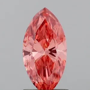 0.97ct MARQUISE Fancy Vivid Brownish Pink VS1 Coloured Lab diamond