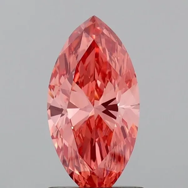 0.97ct MARQUISE Fancy Vivid Brownish Pink VS1 Coloured Lab diamond