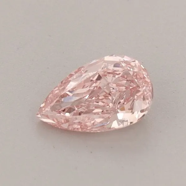 0.43ct PEAR Fancy Vivid Pink VVS2 Coloured Lab diamond