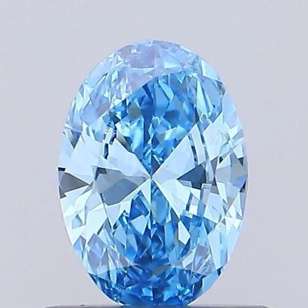 0.51ct OVAL Fancy Vivid Blue VS1 Coloured Lab diamond