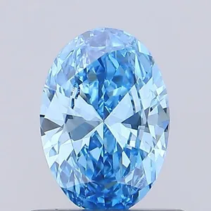 0.51ct OVAL Fancy Vivid Blue VS1 Coloured Lab diamond