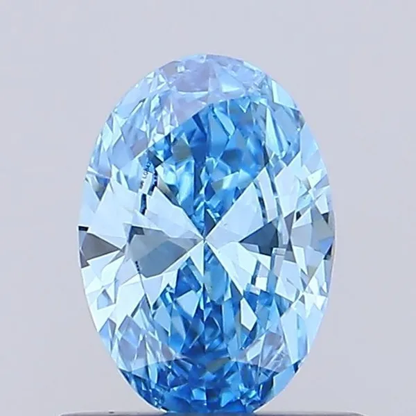 0.51ct OVAL Fancy Vivid Blue VS1 Coloured Lab diamond