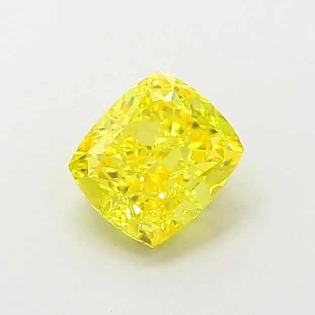 1.07ct CUSHION Fancy Vivid Yellow VVS1 Coloured Lab diamond