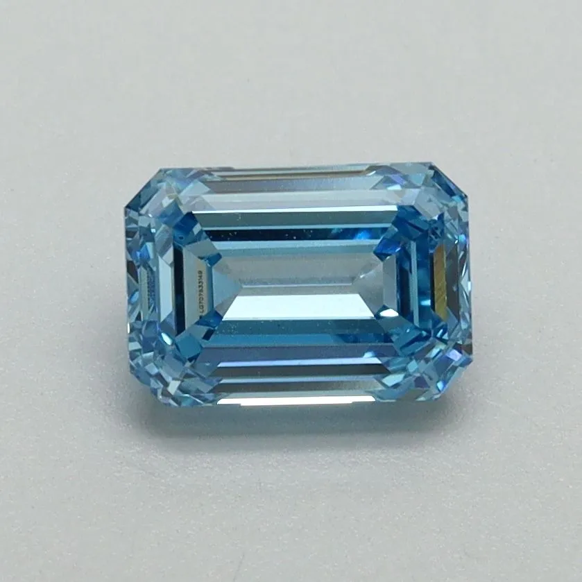 1.01ct EMERALD Fancy Vivid Blue VS1 Coloured Lab diamond