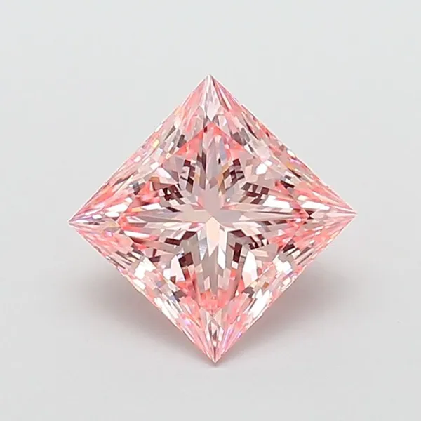 3.03ct PRINCESS Fancy Intense Pink VS1 Coloured Lab diamond