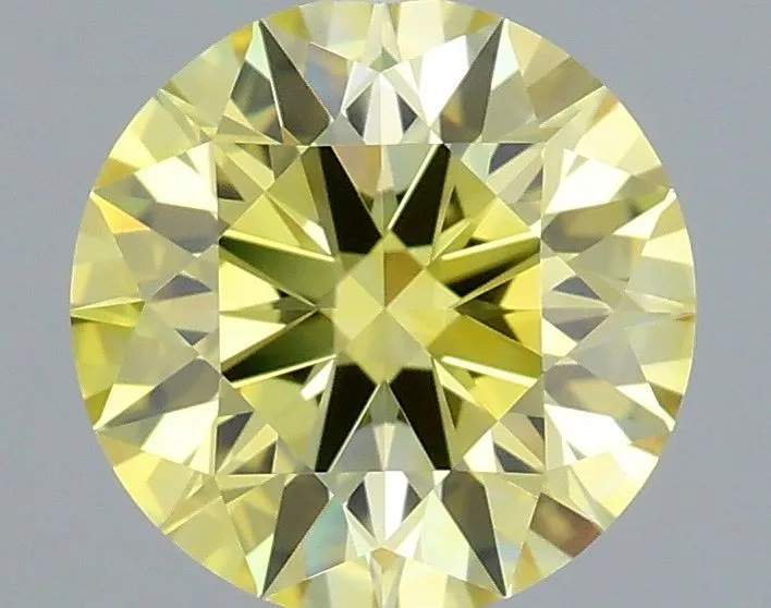 0.97ct ROUND Fancy Vivid Yellow VS1 Coloured Lab diamond