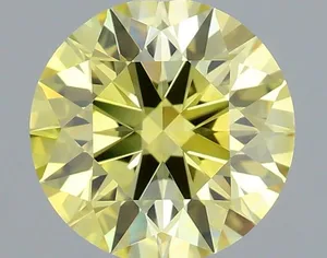 0.97ct ROUND Fancy Vivid Yellow VS1 Coloured Lab diamond
