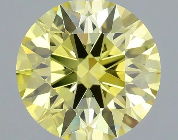 0.97ct ROUND Fancy Vivid Yellow VS1 Coloured Lab diamond