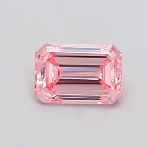 0.97ct EMERALD Fancy Intense Pink VVS2 Coloured Lab diamond