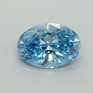 0.57ct OVAL Fancy Vivid Blue VS1 Coloured Lab diamond